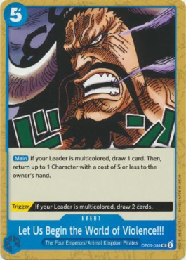 Let Us Begin the World of Violence!!!